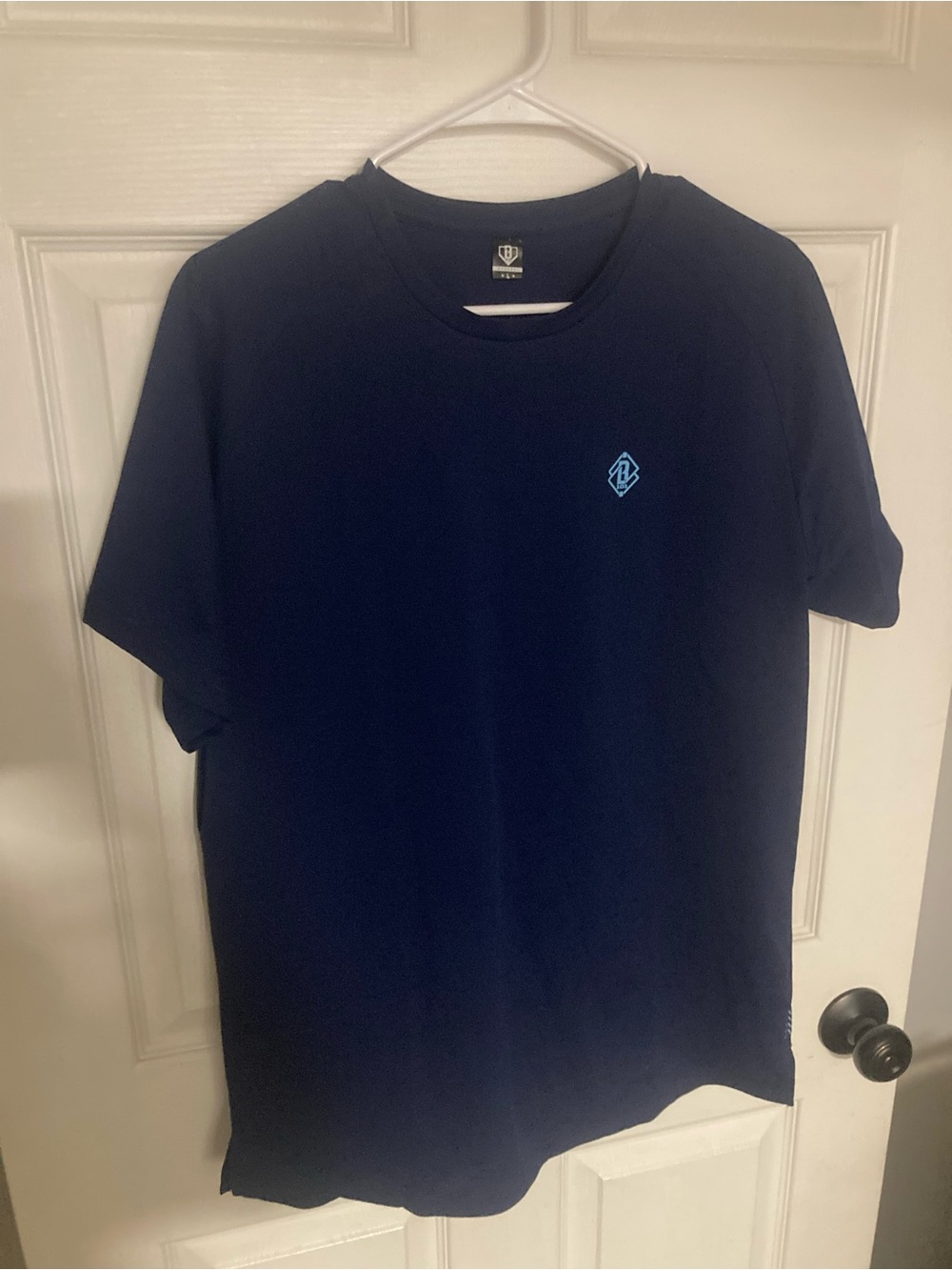 Men's Navy Short-Sleeve Crewneck Tee with Small Chest Logo